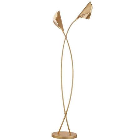SAFAVIEH Merrigan Ginkgo Leaf Floor Lamp, Gold FLL4027A